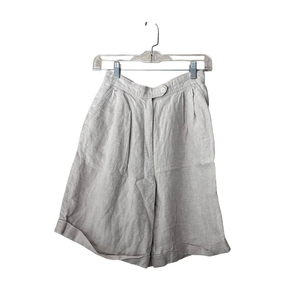 Brooks Brothers Irish Limen Women’s Beige Khaki Linen Shorts Light Sz 6 Vintage